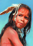 Sioux Indian Child Study #3 by Sherry Harrington