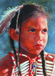 Sioux Indian Child Study #2 by Sherry Harrington