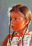 Sioux Indian Child Study #1 by Sherry Harrington