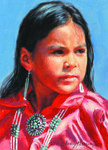 Navajo Indian Girl Study by Sherry Harrington