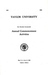 Taylor University One Hundred Seventeenth Annual Commencement Activities