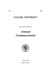 Taylor University One Hundred Ninteenth Annual Commencement