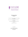Taylor University Graduate Catalog 2018-19 by Taylor University