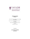 Taylor University Graduate Catalog 2020-21 by Taylor University