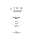 Taylor University Graduate Catalog 2022-2023