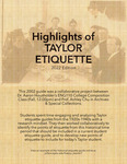 Highlights of Taylor Etiquette: 2022 Edition