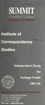 Institute of Correspondence Studies 1991-1992 by Taylor University Fort Wayne