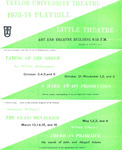 Taylor University Theatre 1973-74 Playbill by Taylor University