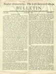Taylor University Bulletin (January 1922)