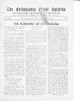 The Fellowship Circle Bulletin: October 1933