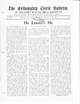 The Fellowship Circle Bulletin: October 1935