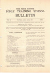 Fort Wayne Bible Training School Bulletin: January 1911