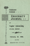 University Journal (February 1906) by Taylor University